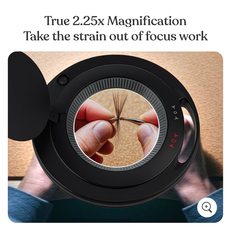 Brightech LightView Pro Magnifying Desk Lamp, 2.25x Light Magnifier with Clamp, Adjustable Magnifying Glass with Light for Crafts, Reading, Close Work - Black - Image 2